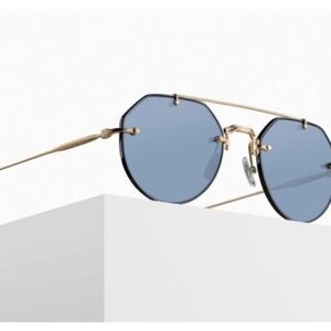 Matsuda M3121 Sunglass Navy-Antique Gold-Cafe Blue Gradient 53-23-145 NEW UNWORN